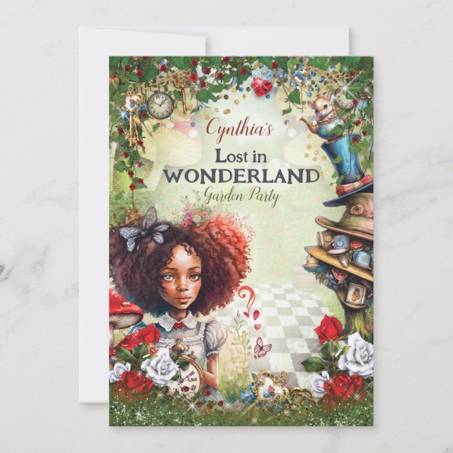 Lost in Wonderland Birthday Party Invitation (Front)