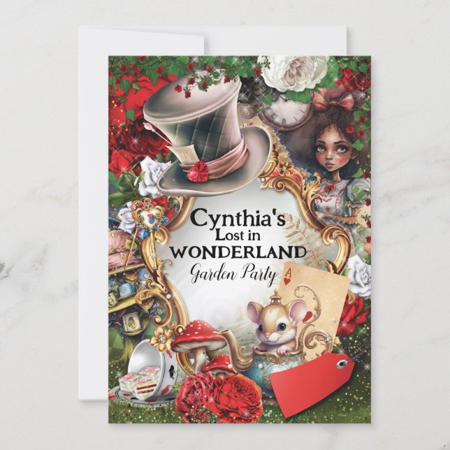 Lost in Wonderland Birthday Party Invitation (Front)