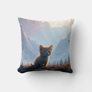 Lost Kitten in the Wilderness Cushion
