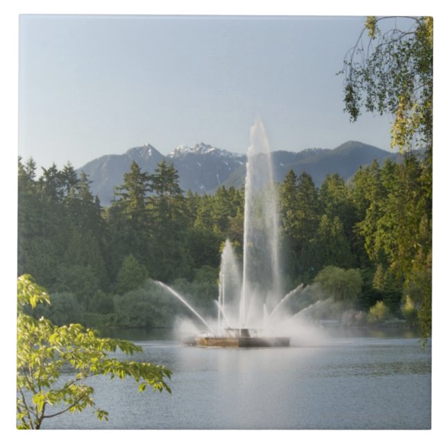 Lost Lagoon Fountain, Stanley Park, Vancouver, Tile (Front)