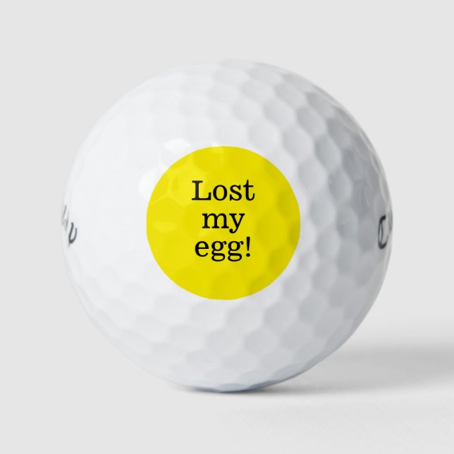 Lost My Egg Funny Saying Neon Yellow Easter Golf Balls (Front)