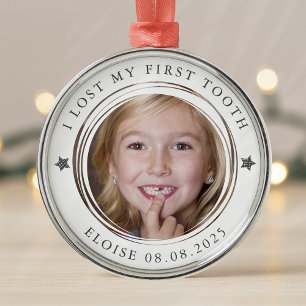 Lost My First Tooth Milestone Photo Keepsake Metal Tree Decoration