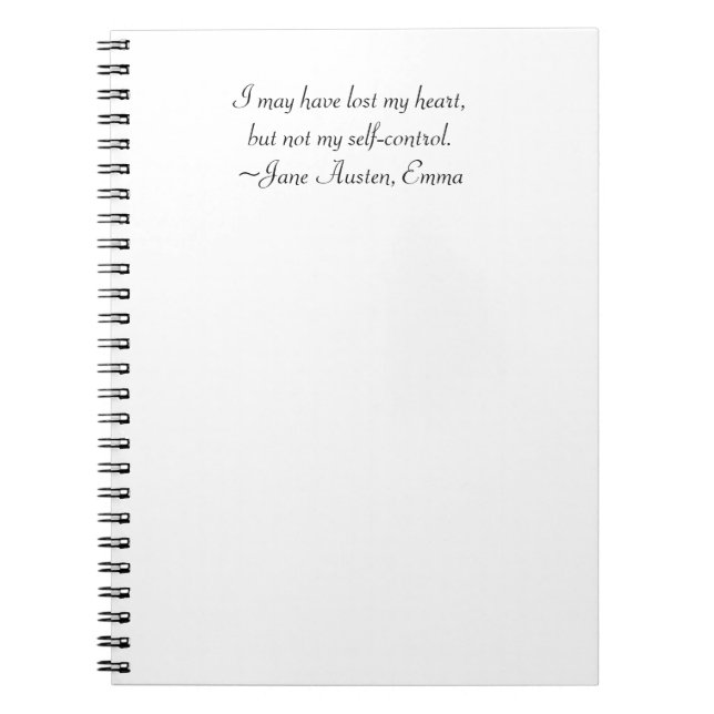 Lost My Heart Austen Emma Quote Notebook (Front)