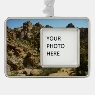 Lost Palms Oasis II at Joshua Tree National Park Silver Plated Framed Ornament