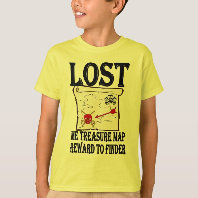Lost Pirate Treasure Map T-Shirt (Front)