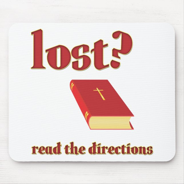 Lost? Read the Directions Bible Mouse Mat (Front)