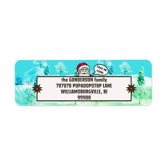 LOST SANTA return address label (Front)