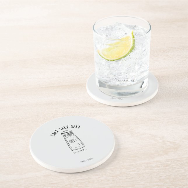 Lost shaker of salt - fond it coaster (Side)