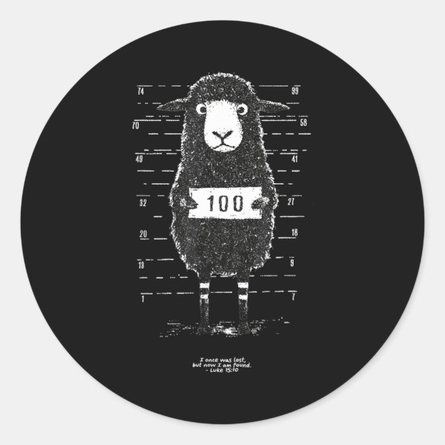 Lost Sheep - I Once Was Lost But Now I Am Found  Classic Round Sticker (Front)