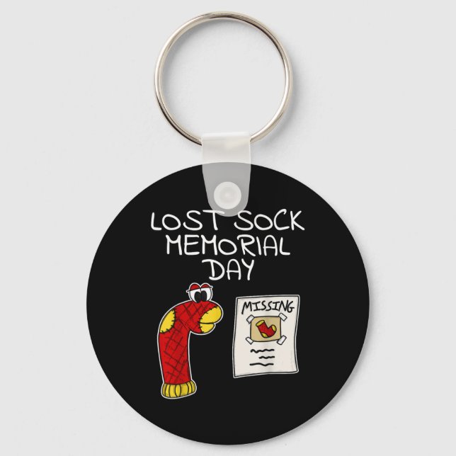 Lost Sock Memorial Day Funny  Key Ring (Front)