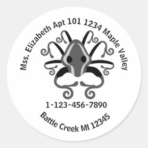 Lost Squid Emergency Contact Information Keychain Classic Round Sticker