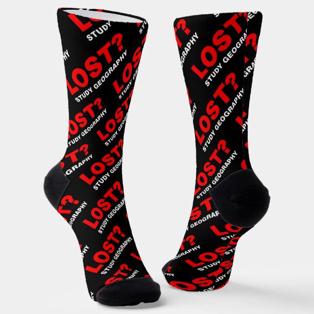 Lost? Study Geography Socks (Angled)