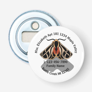 Lost Tiger Moth Family Home Address Bottle Opener