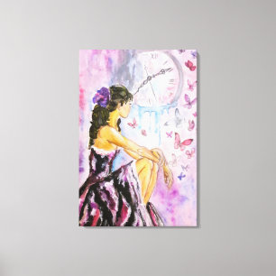 Lost Time Watercolor Art Painting Canvas Print