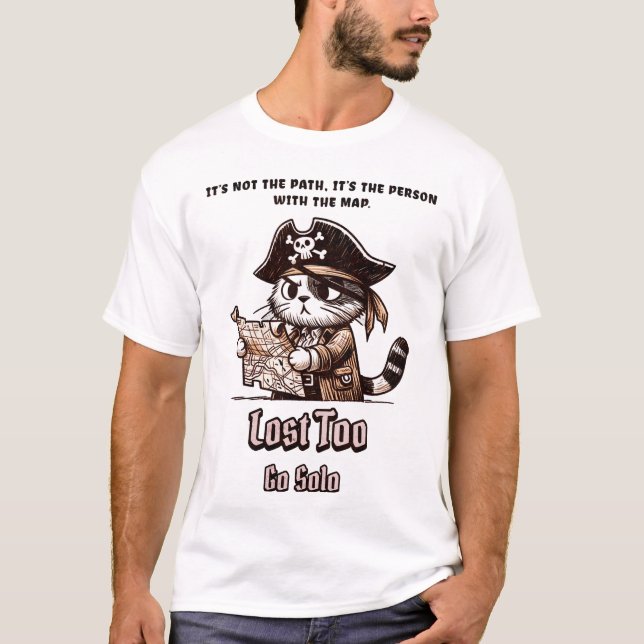 "Lost Too – Go Solo Pirate Cat Tee (Front)