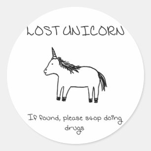 Lost Unicorn Classic Round Sticker