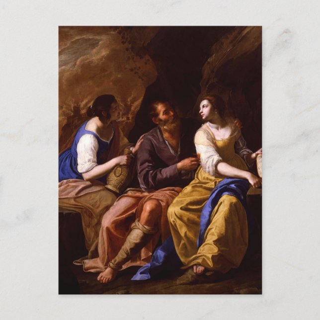 Lot and His Daughters by Artemisia Gentileschi Pos Postcard (Front)