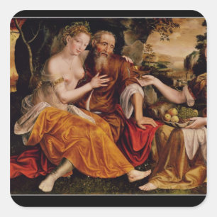 Lot and his Daughters, c.1565 Square Sticker