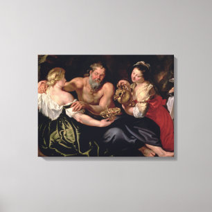 Lot and his daughters canvas print