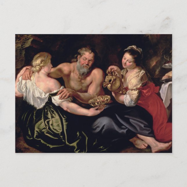 Lot and his daughters postcard (Front)