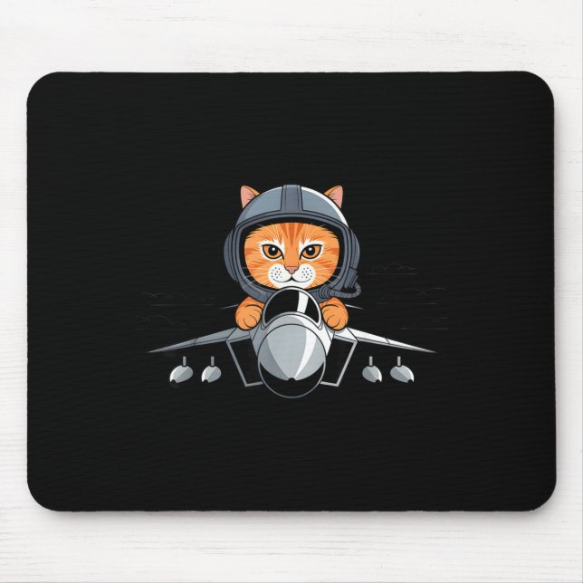 Lot Cat Fighter Jet Funny Aviation Kitty Design  Mouse Mat (Front)