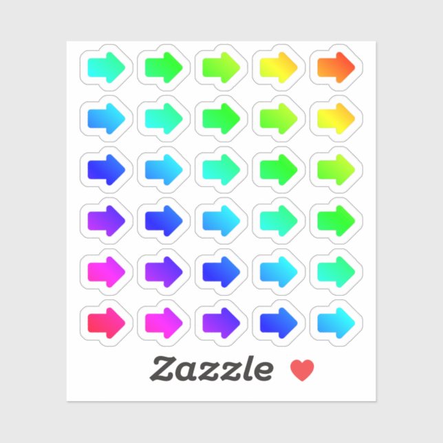 Lot Of Colourful Arrows Tiny Rainbow Arrow Shapes (Sheet)