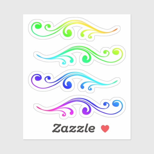 Lot Of Colourful Flourishes Tiny Floral Line Shape (Sheet)
