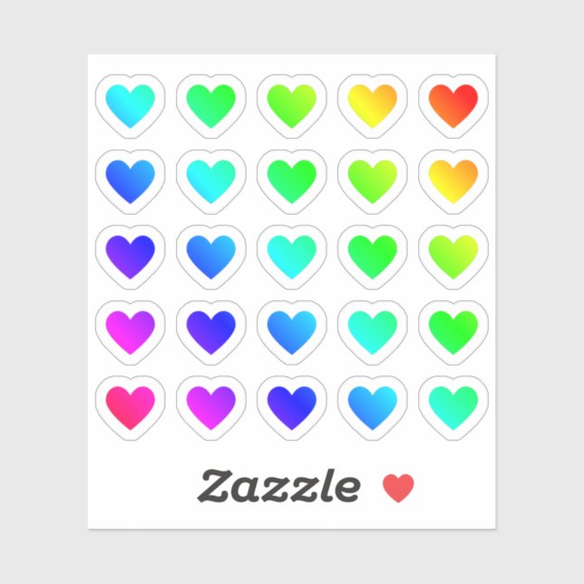Lot Of Colourful Hearts Tiny Rainbow Heart Shapes (Sheet)