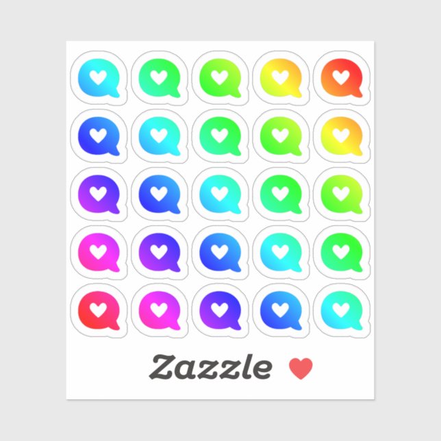 Lot Of Colourful Speech Bubbles Tiny Rainbow Shape (Sheet)