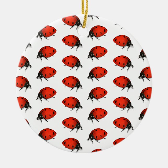 Lot Of Ladybugs Ceramic Tree Decoration (Front)
