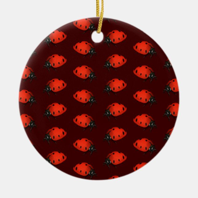 Lot Of Ladybugs Ceramic Tree Decoration (Front)