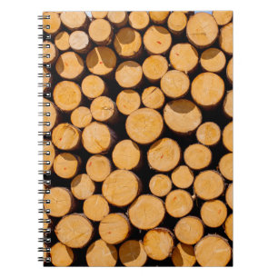 Lot of many Wood Trunk oak Trees round teak log cu Notebook