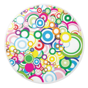 Lot of vivid circles ceramic knob