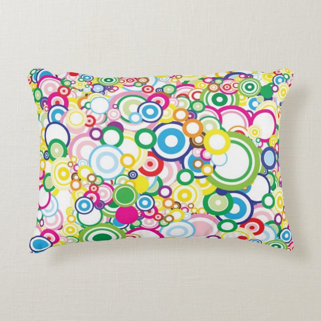 Lot of vivid circles decorative cushion (Front)