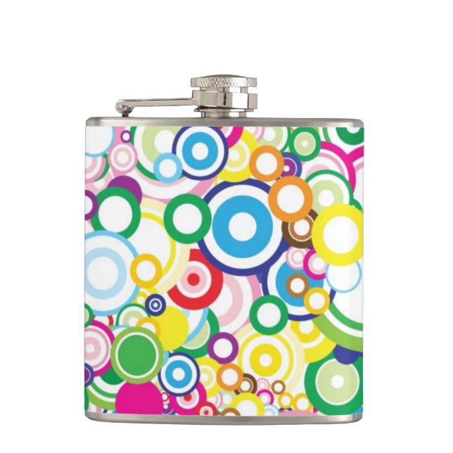 Lot of vivid circles hip flask (Front)