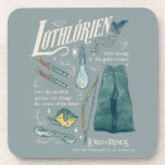 LOTHLORIEN™ Watercolor Collage Graphic Coaster<br><div class="desc">Step into the golden woods of Middle-earth™ with this enchanting Lord of the Rings™ design inspired by Lothlórien™. Featuring elegant Elven elements — from flowing cloaks and intricately crafted blades to a graceful bow, vial of light, and delicate leaves drifting on the breeze — this artwork captures the quiet beauty...</div>