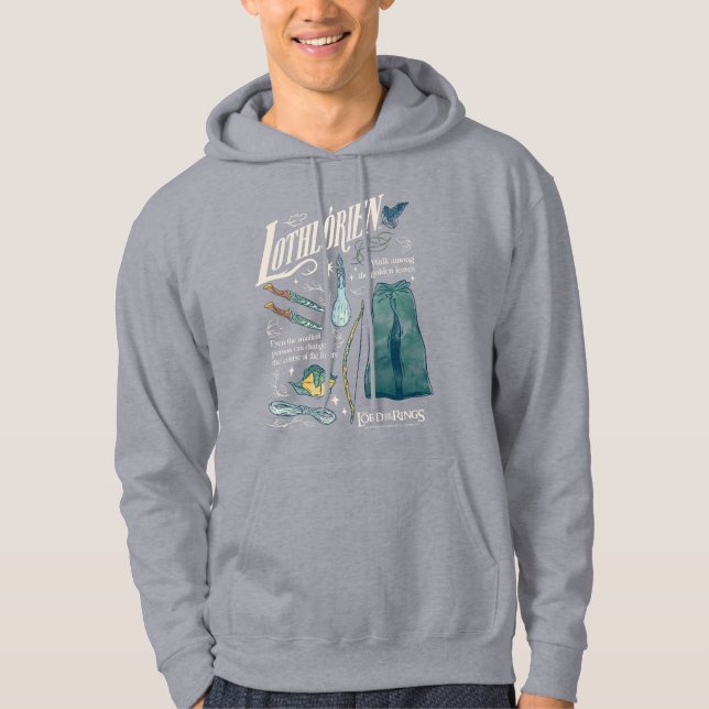 LOTHLORIEN™ Watercolor Collage Graphic Hoodie (Front)