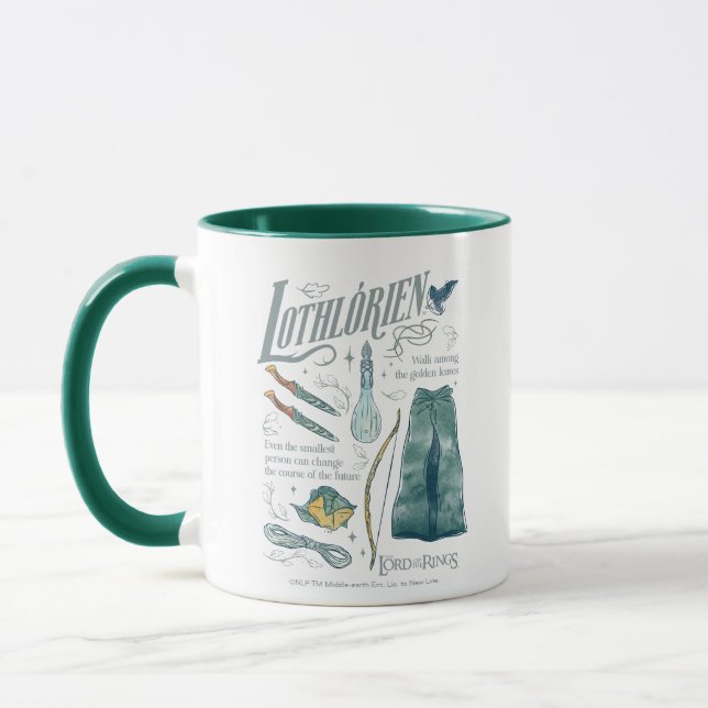 LOTHLORIEN™ Watercolor Collage Graphic Mug (Left)