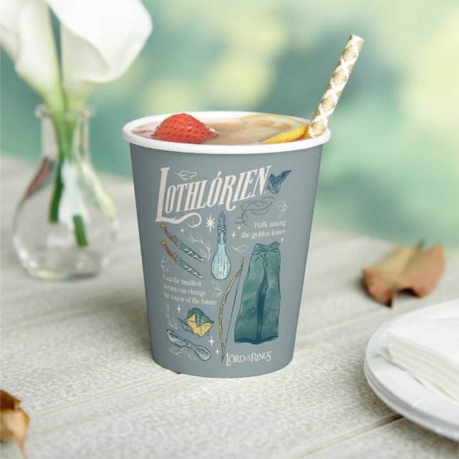 LOTHLORIEN™ Watercolor Collage Graphic Paper Cups (Insitu)