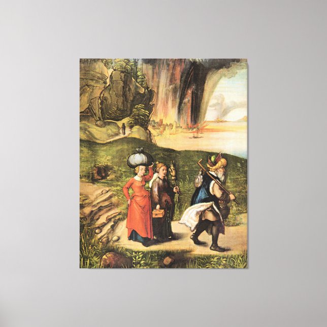 Lot's Escape, famous painting by Albrecht Durer, Canvas Print (Front)