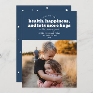 Lots More Hugs Holiday Card (Navy Blue)