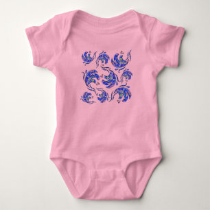 Lots of abstract art waves    baby bodysuit