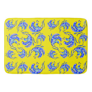 Lots of abstract art waves bath mat