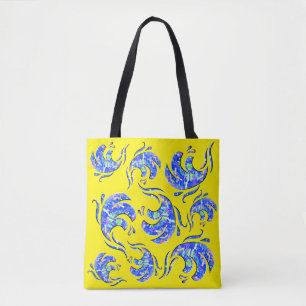 Lots of abstract art waves tote bag