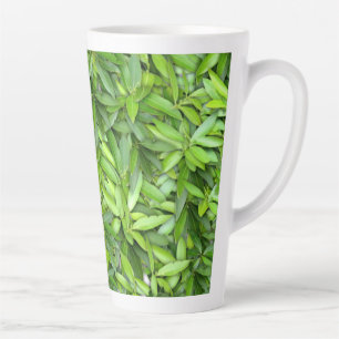 Lots of beautiful green leaves   latte mug