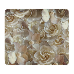 Lots of beautiful rose petals cutting board