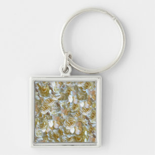 Lots of beautiful rose petals key ring