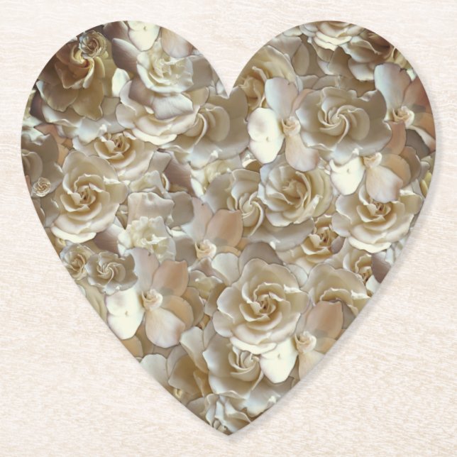 Lots of beautiful rose petals         paper coaster (Front)