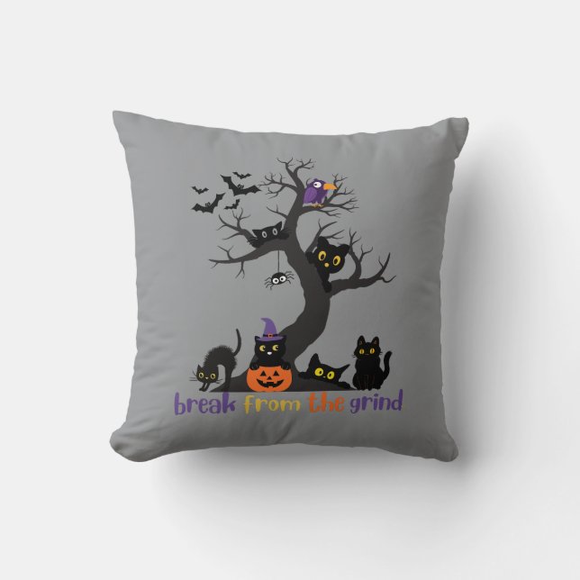 Lot's Of Black Cats Pillow (Front)