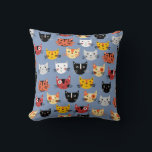 Lots of Cats Cushion<br><div class="desc">Loads of lovely little kitty cats on a mid blue background. Great for animal and pet lovers.</div>